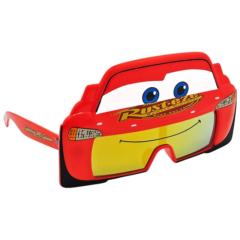 Sun-Staches Disney Cars Official Lightning McQueen Sunglasses, Costume Accessory Mask, UV400, One Size Fits Most - Image 1
